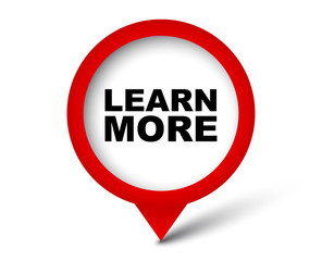 red vector banner learn more