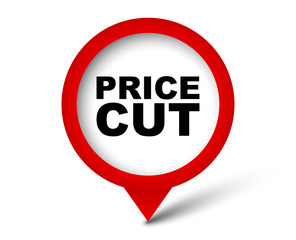 red vector banner price cut