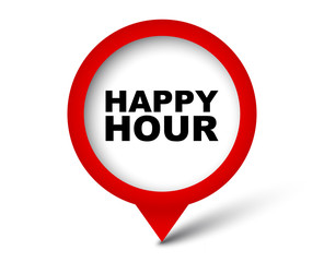 red vector banner happy hour
