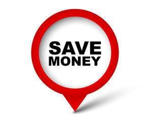 red vector banner save money