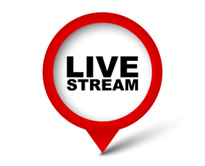 red vector banner live stream