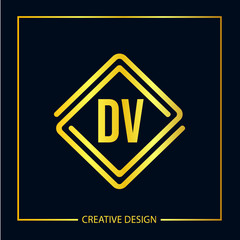 Initial Letter DV Logo Template Design