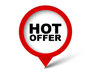 red vector banner hot offer