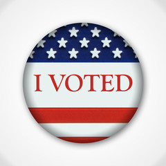 Midterm election pin button badge with american flag