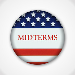 Midterm election pin button badge with american flag