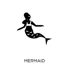 Mermaid icon. Mermaid symbol design from Fairy tale collection.