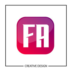 Initial Letter Logo FA Template Design