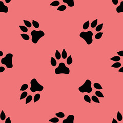 Fototapeta premium Seamless pattern with dog tracks. Vector illustration.