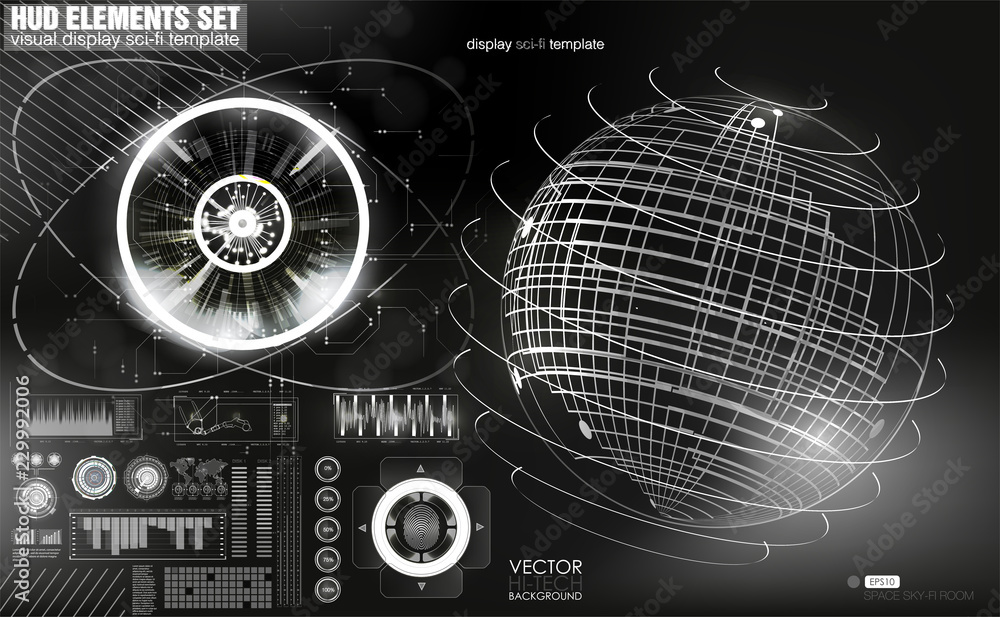 Poster hud elements,graph.vector illustration.head-up display elements for the web.