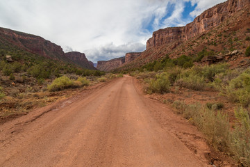 rural red dirt road America southwest mesa desert