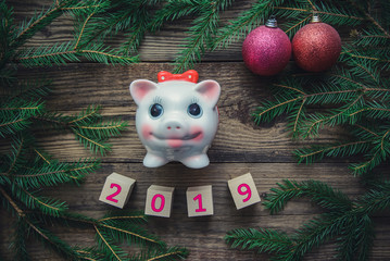 Tinted Christmas picture with 2019 new year