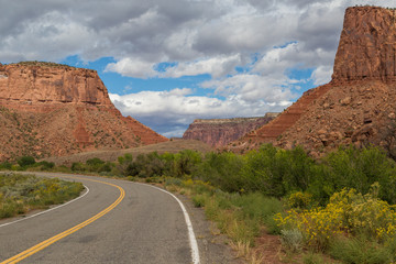 road in the mountains American southwest mesa