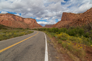 road in the mountains American southwest mesa