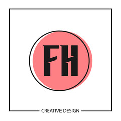 Initial Letter Logo FH Template Design