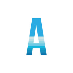 Letter A with sea wave logo