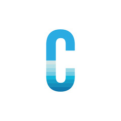 Letter C with sea wave logo