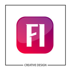 Initial Letter Logo FI Template Design