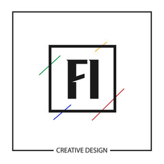 Initial Letter Logo FI Template Design