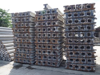 Rows of Spun Micropile for construction To use in the foundation work for strength in building projects