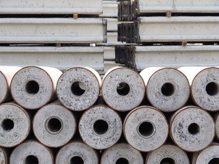 Rows of Spun Micropile for construction To use in the foundation work for strength in building projects