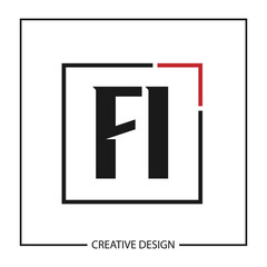 Initial Letter Logo FI Template Design