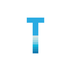 Letter T with sea wave logo