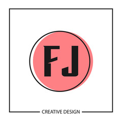 Initial Letter Logo FJ Template Design