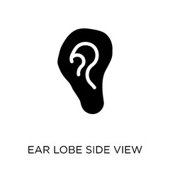 Ear lobe side view icon. Ear lobe side view symbol design from Human Body Parts collection. Simple element vector illustration. Can be used in web and mobile.