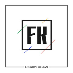 Initial Letter Logo FK Template Design
