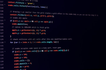 Javascript code on computer screen
