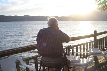 grandpa enjoying the sunset