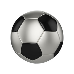 Fototapeta premium Soccer ball isolated on white background. Black and silver football ball.