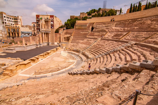 Teatro romano en Cartagena, Murcia, Espa&ntilde;a