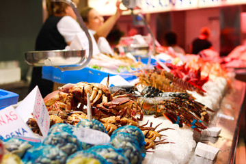 Seafood stand in Spain