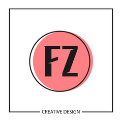 Initial Letter Logo FZ Template Design
