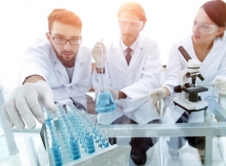 Portrait of a group of researchers conducting research