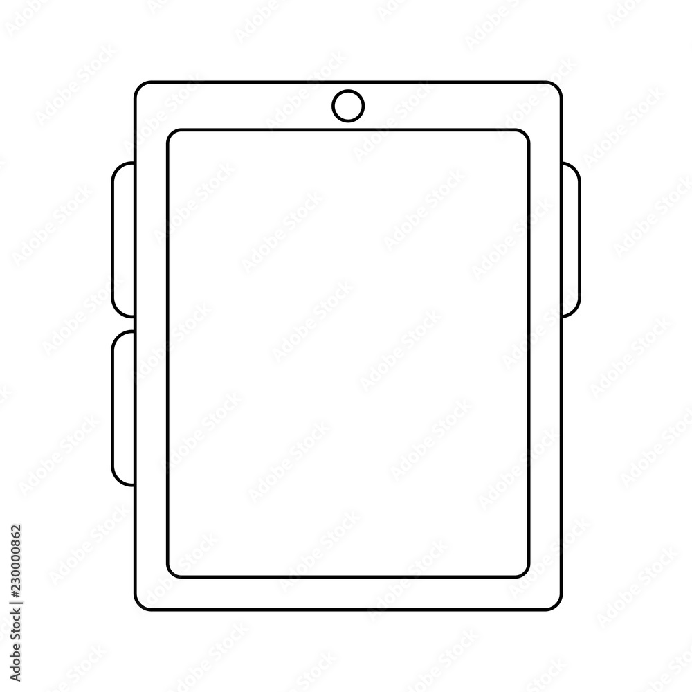 Poster electronic device tablet in black and white