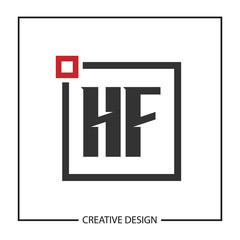 Initial HF Letter Logo Template Design