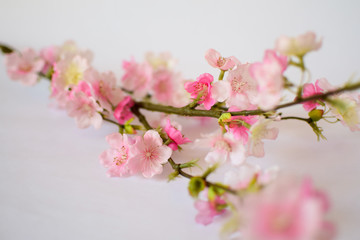 Flores artificiales rosadas