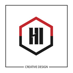Initial HI Letter Logo Template Design