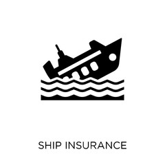 Ship insurance icon. Ship insurance symbol design from Insurance collection. Simple element vector illustration. Can be used in web and mobile.