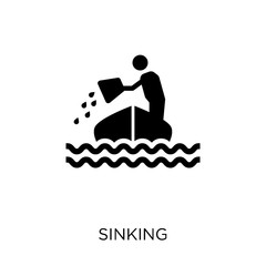 Sinking icon. Sinking symbol design from Insurance collection. Simple element vector illustration. Can be used in web and mobile.
