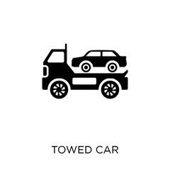 Towed car icon. Towed car symbol design from Insurance collection. Simple element vector illustration. Can be used in web and mobile.