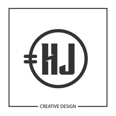 Initial HJ Letter Logo Template Design