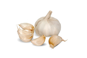 garlic isolated on white background