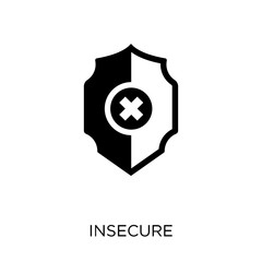 Insecure icon. Insecure symbol design from Internet security collection.