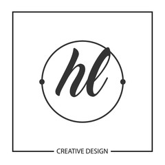 Initial HL Letter Logo Template Design