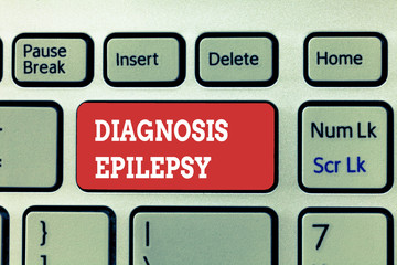 Handwriting text writing Diagnosis Epilepsy. Concept meaning disorder in which brain activity...