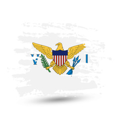 Grunge brush stroke with Virgin Islands national flag