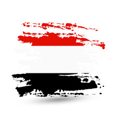 Grunge brush stroke with Yemen national flag